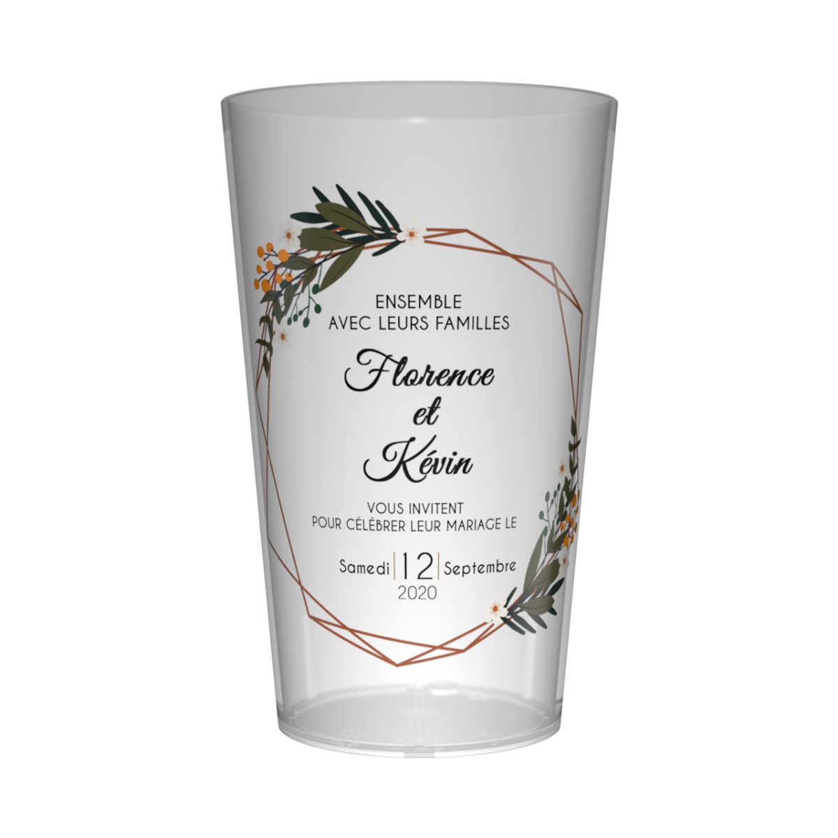 Gobelet personnalisé Mariage Flowers